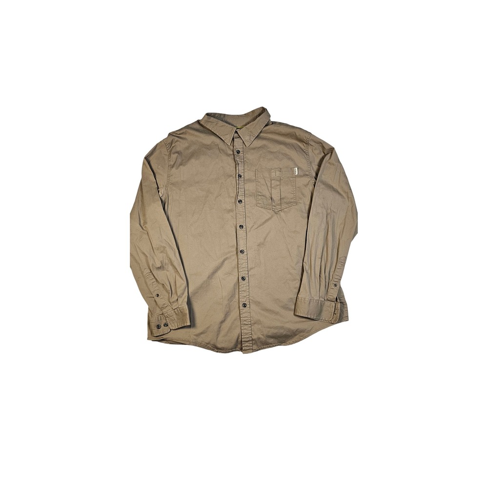 Magellan Outdoors Adventure Gear Mens XL Khaki Tan CottonCanvas Button DownShirt